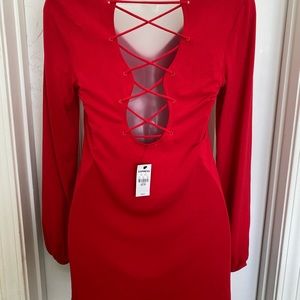 NWT Express Red Blouse with tie back